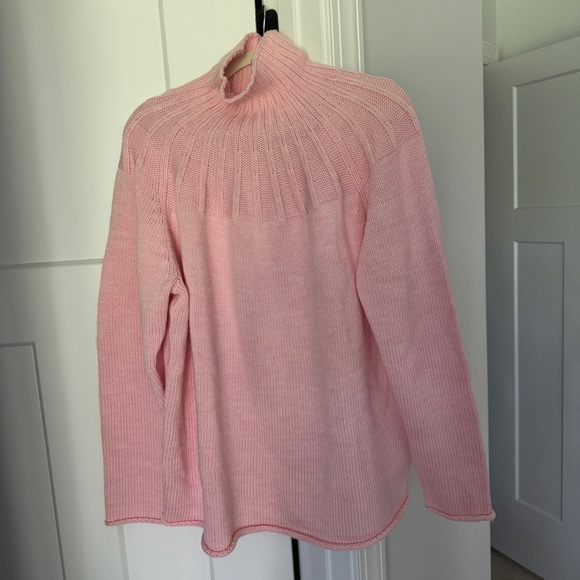 Escada Sport Schinkel Mock-Neck Sweater Wool Pink Rose Pullover - Picture 2 of 7